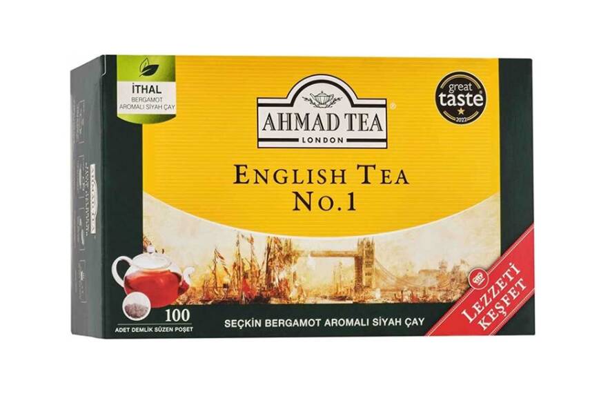 Ahmad Tea English Tea No:1 Demlik Poşet Çay 100lü 320gr - 1