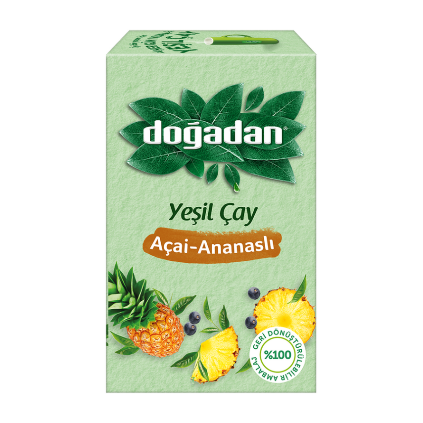 Doğadan Yeşilçay Açai Ananas Bitki Çayı 18'li - 1