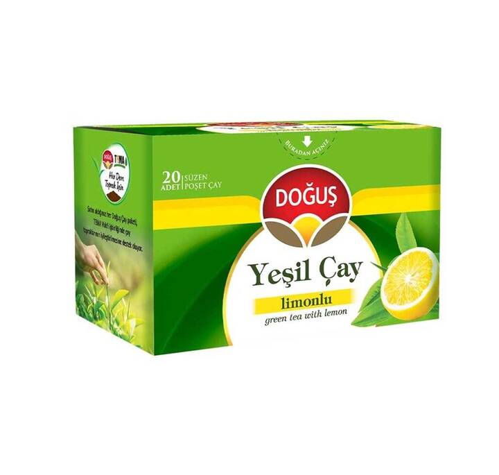 Doğuş Bitki Çayı Bardak Poşet Yeşil Çay Limonlu 20li - 1