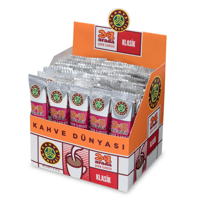 Kahve Dünyası 2si1 Arada Klasik Hazır Kahve 12gr 40 lı - 1