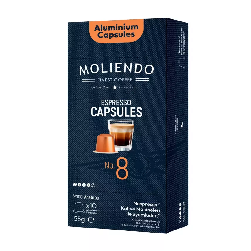 Moliendo Kapsül No:8 Nespresso Uyumlu Alüminyum Kapsül 10 Adet - 1