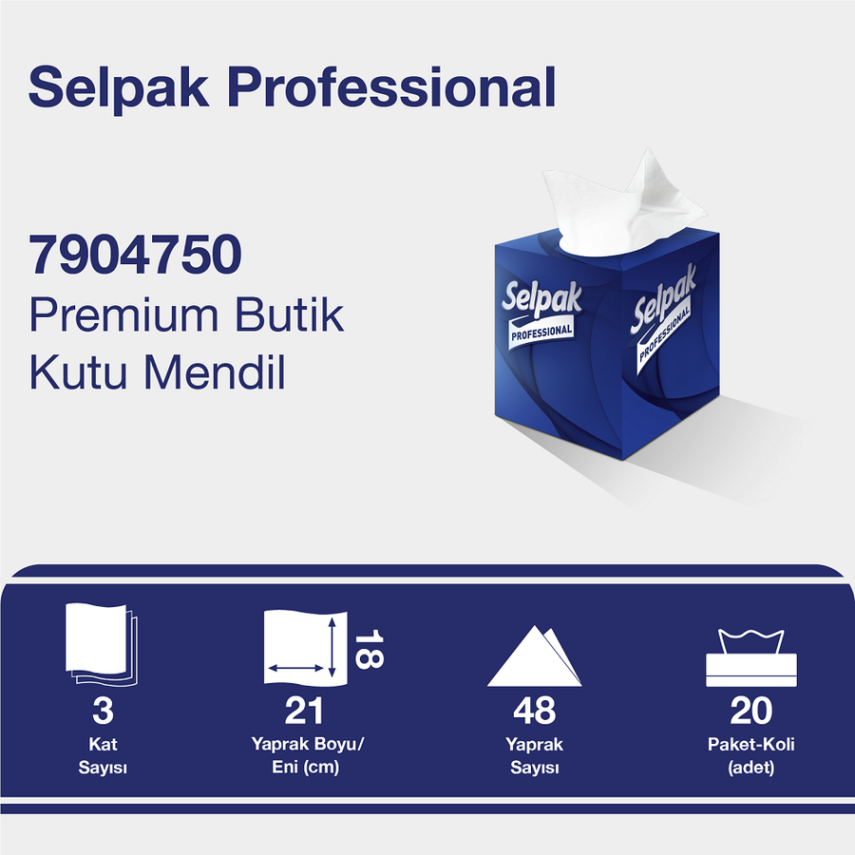 Selpak Professional Butik Kutu Mendil 18x21cm 48 Yaprak - 2