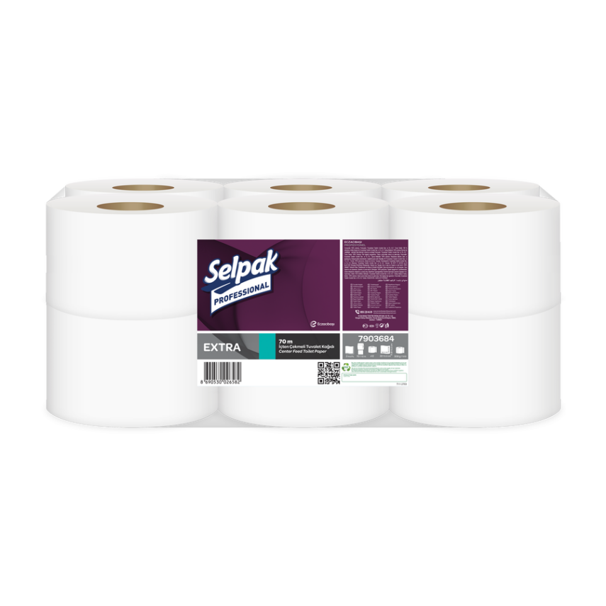 Selpak Professional Extra Jumbo İçten Çekmeli Tuvalet Kağıdı 70mt 12li - 1