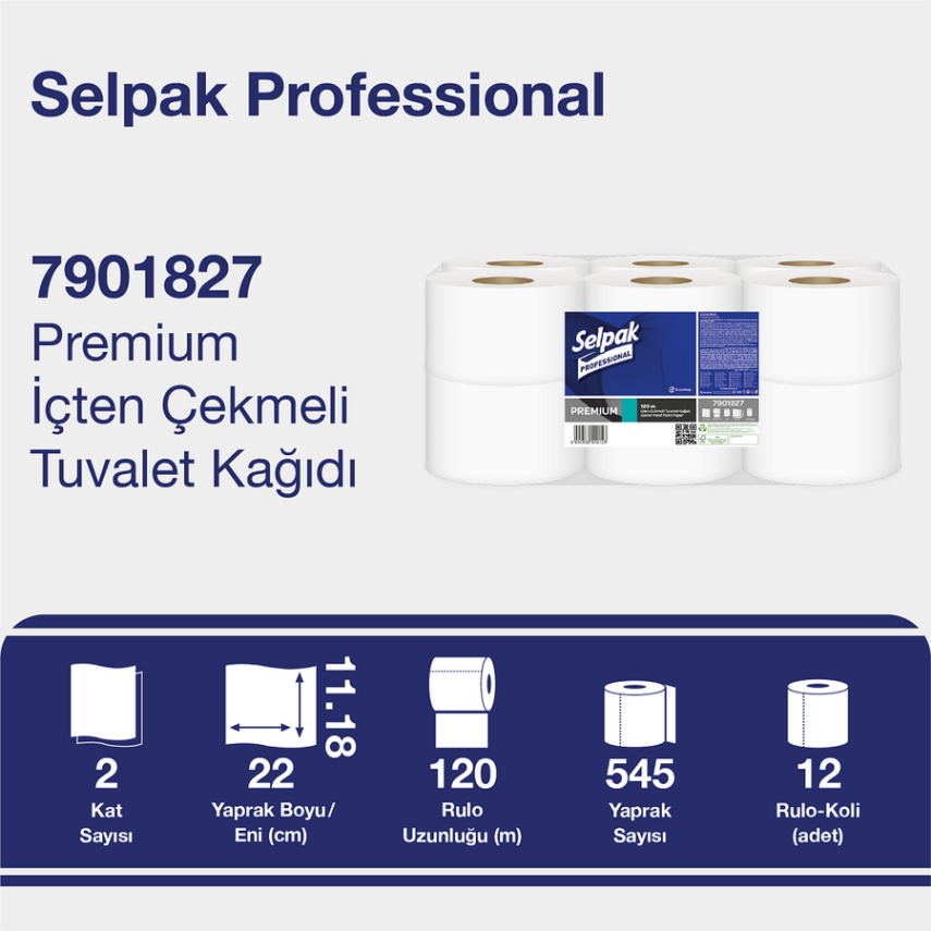 Selpak Professional İçten Çekmeli Tuvalet Kağıdı 120m 12li - 2