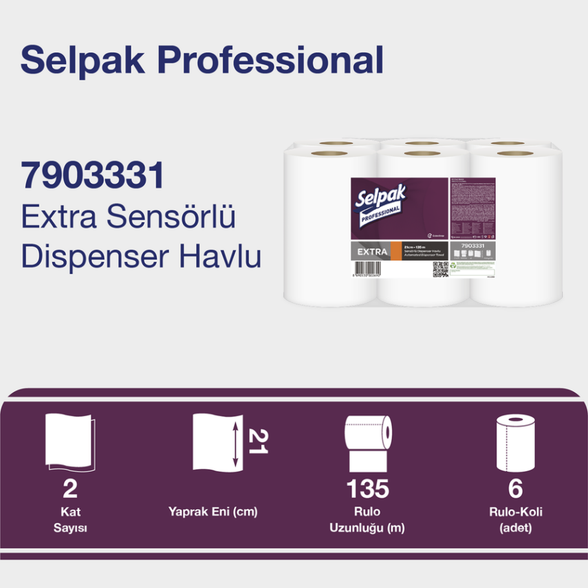 Selpak Professional Sensörlü Havlu 21.5cm 135m 6lı - 2