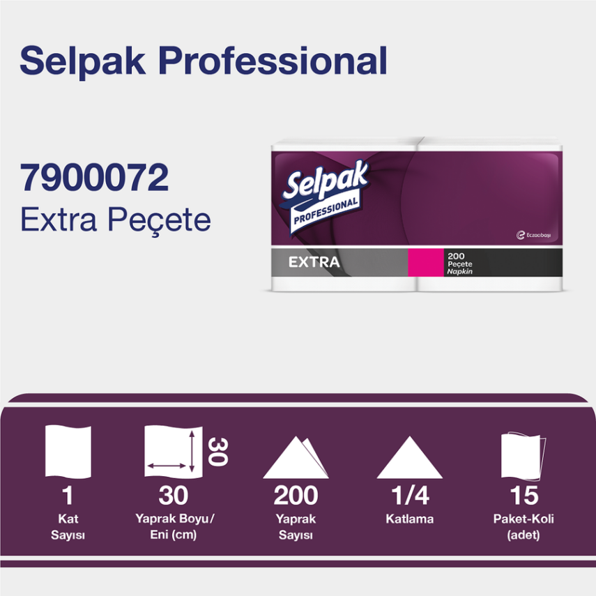 Selpak Professionel Extra Peçete 200′lü 30x30 - 2